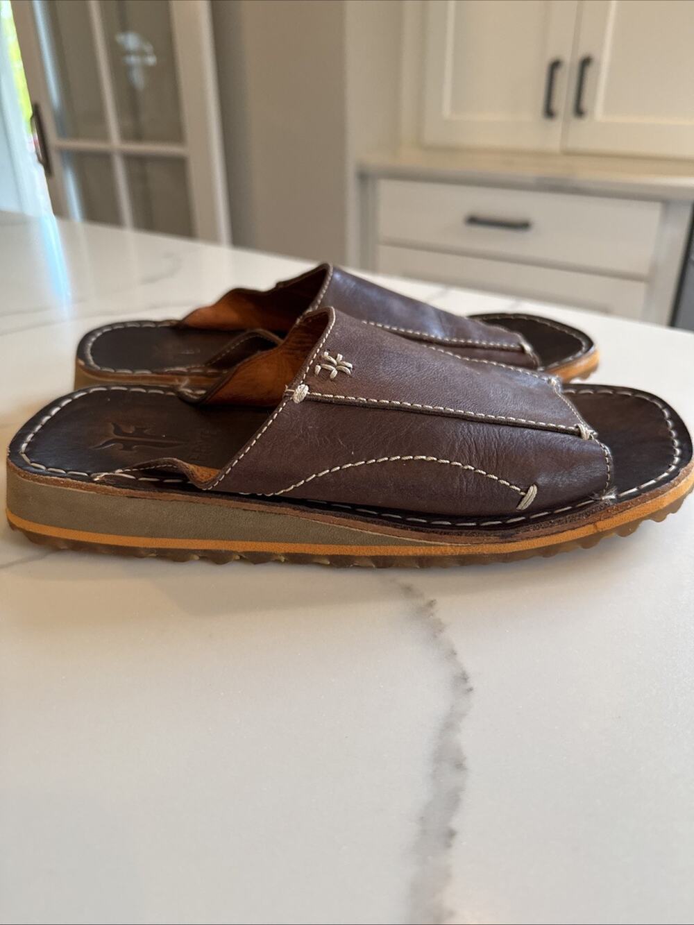 Frye Men's Leather Slides Brown Size 7